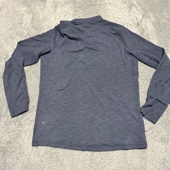 Lululemon Shirt Mens Large Surge Warm Half-Zip Heathered Blue M3DH0S - Picture 4 of 7